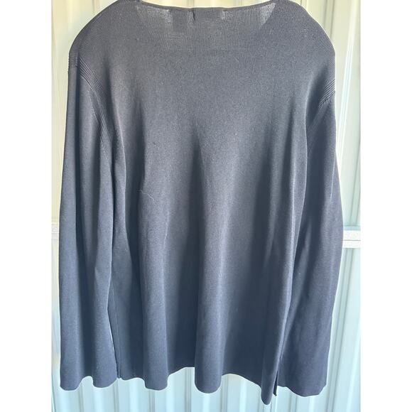 Laura Ashley Knit Heavy Black Tunic L Slit Sleeve EUC - Picture 3 of 7